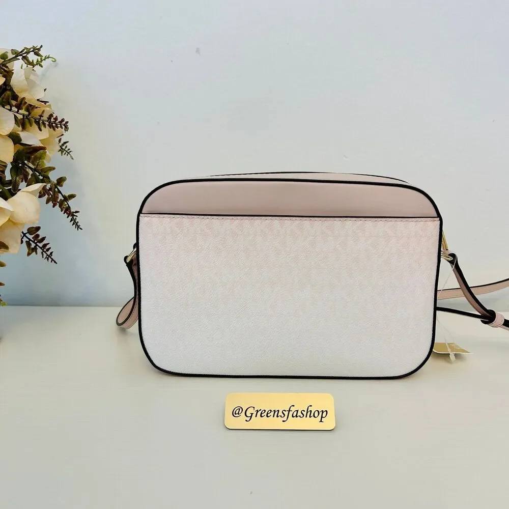 Michael Kors Purse Jet Set Ombré Signature Logo Crossbody Body Bag Powder Blush